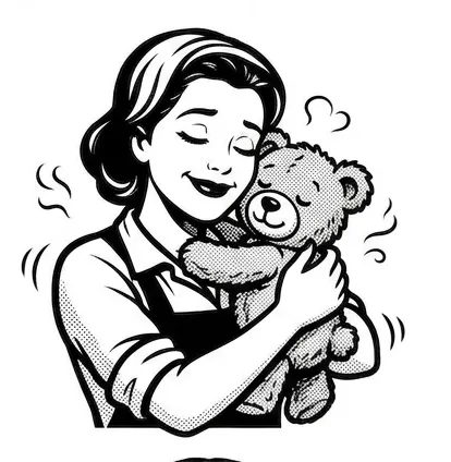 Tante-Emma-mit-Teddybär-Plüschtier-EMMA-TRADE